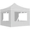 Image de Vidaxl Tente De RÃ©ception Pliable Avec Parois Aluminium 2x2 M Blanc
