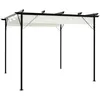 Image de Vidaxl Pergola Avec Toit RÃ©tractable Blanc CrÃ¨me 3 X 3 M Acier