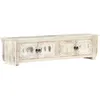 Image de vidaXL Meuble TV Blanc 140 x 30 x 35 cm Bois massif de manguier