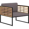 Image de Vidaxl Chaises De Jardin Et Coussins 2 Pcs Bois D'acacia Gris FoncÃ©