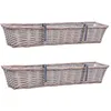 Image de vidaXL Lits surÃ©levÃ©s de balcon 2 pcs 80x20x15 cm Osier doublure en PE