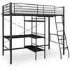 Image de Lit superposÃ© avec cadre de table Noir MÃ©tal - VidaXL
