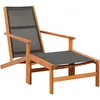 Image de Chaise De Jardin Et Repose-Pied Eucalyptus Solide Et TextilÃ¨ne Vidaxl Vidaxl
