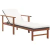 Image de Bain De Soleil Avec Coussin RÃ©sine TressÃ©e Et Bois D'acacia Noir RÃ©sistant IntempÃ©ries