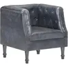 Image de vidaXL Chaise cabriolet gris cuir vÃ©ritable