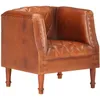 Image de vidaXL Chaise cabriolet marron Cuir vÃ©ritable de chÃ¨vre