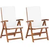 Image de Vidaxl Chaises Inclinables 2 Pcs Avec Coussins Teck Solide CrÃ¨me