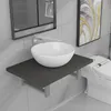 Image de Meuble De Salle De Bain En Deux PiÃ¨ces CÃ©ramique Gris