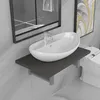 Image de vidaXL Meuble de salle de bain en deux piÃ¨ces CÃ©ramique Gris