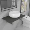 Image de vidaXL Meuble de salle de bain en deux piÃ¨ces CÃ©ramique Gris