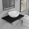 Image de vidaXL Meuble de salle de bain en deux piÃ¨ces CÃ©ramique Noir