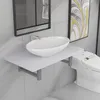 Image de vidaXL Meuble de salle de bain en deux piÃ¨ces CÃ©ramique Blanc