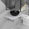 Image de vidaXL Meuble de salle de bain en deux piÃ¨ces CÃ©ramique Blanc