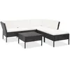 Image de Vidaxl Salon De Jardin 6 Pcs Avec Coussins RÃ©sine TressÃ©e Noir