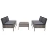 Image de Salon De Jardin 5 Pcs Avec Coussins RÃ©sine TressÃ©e Gris