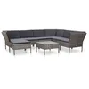 Image de Vidaxl Salon De Jardin 8 Pcs Avec Coussins RÃ©sine TressÃ©e Gris