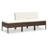 Image de Salon De Jardin 3 Pcs Avec Coussins RÃ©sine TressÃ©e Marron