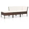 Image de Salon De Jardin 3 PiÃ¨ces Avec Coussins Marron Mobilier RÃ©sistant AuxintempÃ©ries