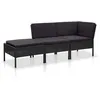 Image de Vidaxl Salon De Jardin 3 Pcs Avec Coussins RÃ©sine TressÃ©e Noir