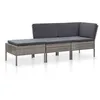 Image de Salon De Jardin 3 PiÃ¨ces Avec Coussins Gris Mobilier Modulaire RÃ©sistant AuxintempÃ©ries
