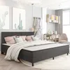 Image de vidaXL TÃªte de lit Gris foncÃ© Tissu 200x200 cm