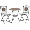 Image de Mobilier De Bistro 3 Pcs MosaÃ¯que Carreau CÃ©ramique Orange/Gris