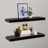 Image de vidaXL ÃtagÃ¨res murales flottantes 2 pcs Noir 80x20x3,8 cm