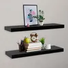 Image de vidaXL ÃtagÃ¨res murales flottantes 2 pcs Noir 100x20x3,8 cm