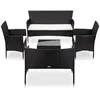 Image de Vidaxl Salon De Jardin 5 Pcs Avec Coussins RÃ©sine TressÃ©e Noir
