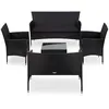 Image de Vidaxl Salon De Jardin 5 Pcs Avec Coussins RÃ©sine TressÃ©e Noir