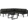 Image de Vidaxl Salon De Jardin 6 Pcs Avec Coussins Aluminium Anthracite