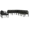 Image de Vidaxl Salon De Jardin 8 Pcs Avec Coussins Aluminium Anthracite
