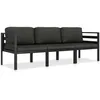 Image de Vidaxl Salon De Jardin 3 Pcs Avec Coussins Aluminium Anthracite