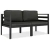 Image de Vidaxl Ensemble De CanapÃ©s 2 Pcs Avec Coussins Aluminium Anthracite