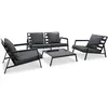 Image de Vidaxl Salon De Jardin 4 Pcs Avec Coussins Aluminium Gris FoncÃ©