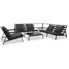 Image de Vidaxl Salon De Jardin 5 Pcs Avec Coussins Aluminium Gris FoncÃ©