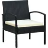 Image de Vidaxl Chaise De Jardin Avec Coussin RÃ©sine TressÃ©e Noir