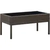 Image de Vidaxl Table De Jardin Marron 75x40x37 Cm RÃ©sine TressÃ©e