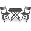 Image de vidaXL Mobilier de bistro pliable 3 pcs Plastique Anthracite