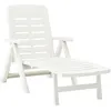 Image de Vidaxl Chaise Longue Pliable Plastique Blanc
