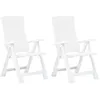 Image de Ensemble De Chaises De Jardin Set De 2 Avec Dossier Ajustable Et Repliable Plastique Blanc