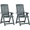 Image de Vidaxl Chaises Inclinables De Jardin Lot De 2 Plastique Vert