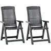 Image de Vidaxl Chaises Inclinables De Jardin Lot De 2 Plastique Anthracite