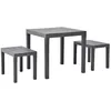 Image de Table De Jardin Avec 2 Bancs Plastique Marron