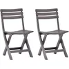 Image de Vidaxl Chaises De Jardin Pliables Lot De 2 Plastique Mocha