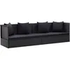 Image de Vidaxl Lit De Jardin Avec Coussin Et Oreiller RÃ©sine TressÃ©e Noir