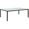 Image de Vidaxl Table Ã DÃ®ner D'extÃ©rieur Marron 200x150x74 Cm RÃ©sine TressÃ©e
