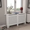 Image de vidaXL Cache-radiateurs 2 pcs Blanc 152x19x81,5 cm MDF