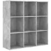 Image de vidaXL BibliothÃ¨que Gris bÃ©ton 98x30x98 cm AgglomÃ©rÃ©