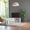 Image de vidaXL Meuble TV Blanc 120x34x37 cm AgglomÃ©rÃ©